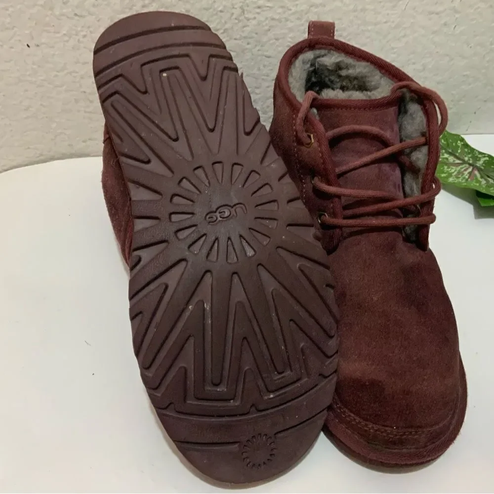 UGG Neumel 3236 Men's Burgundy Suede Cordovan Ankle Boots size 9/42